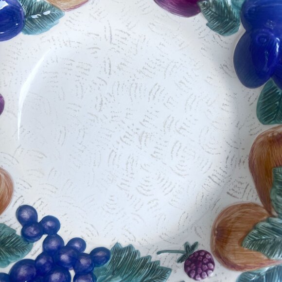 Noble Excellence Napa Valley Serving Bowl 13" Ceramic Fruit Motif Multicolor - Picture 6 of 12
